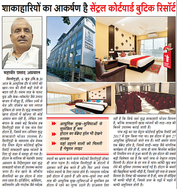 Image of Central Hotels featured in a Hindi newspaper