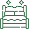 an icon of queen bed