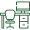 an icon of work desk and chair