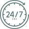 icon showcasing round the clock service