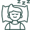 icon for a person sleeping on a pillow