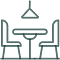 icon for the dining area with two chairs