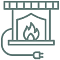 icon for an electic fireplace