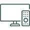 icon for a flat-screen television with a remote