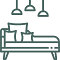 icon for a day bed with cushions