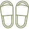 bathrobe and bath slippers icon