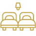 An icon of a twin bed