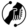 Logo showing a handshaking logo