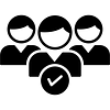 Logo showing a cartoon busts of 3 men