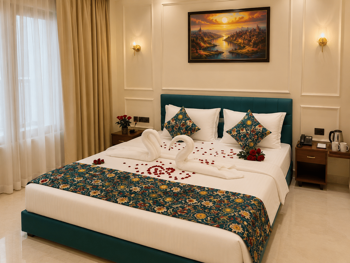 Room interior at Signum Resort, Bandhavgarh