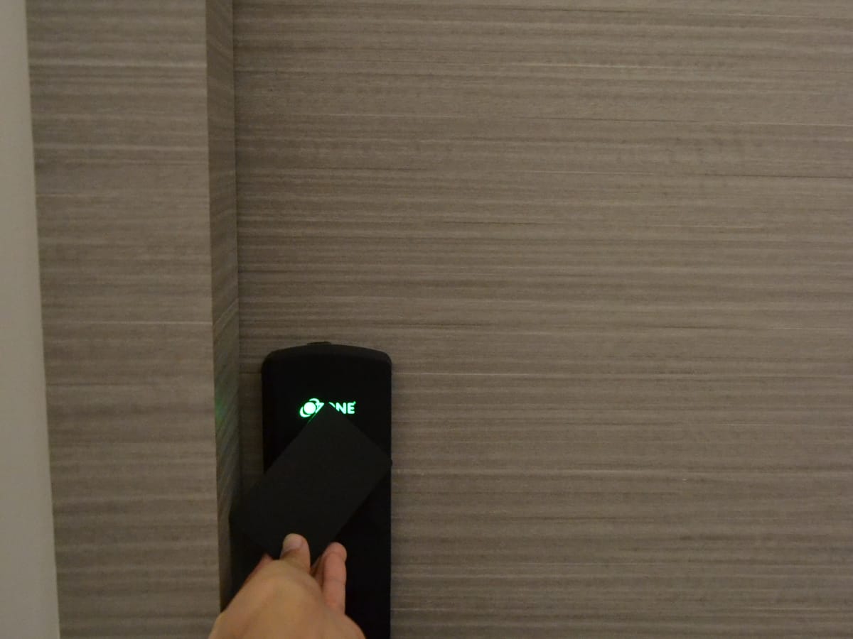 The electronic keycard entry to a room at Signum Tathastu Boutique Hotel, Haridwar