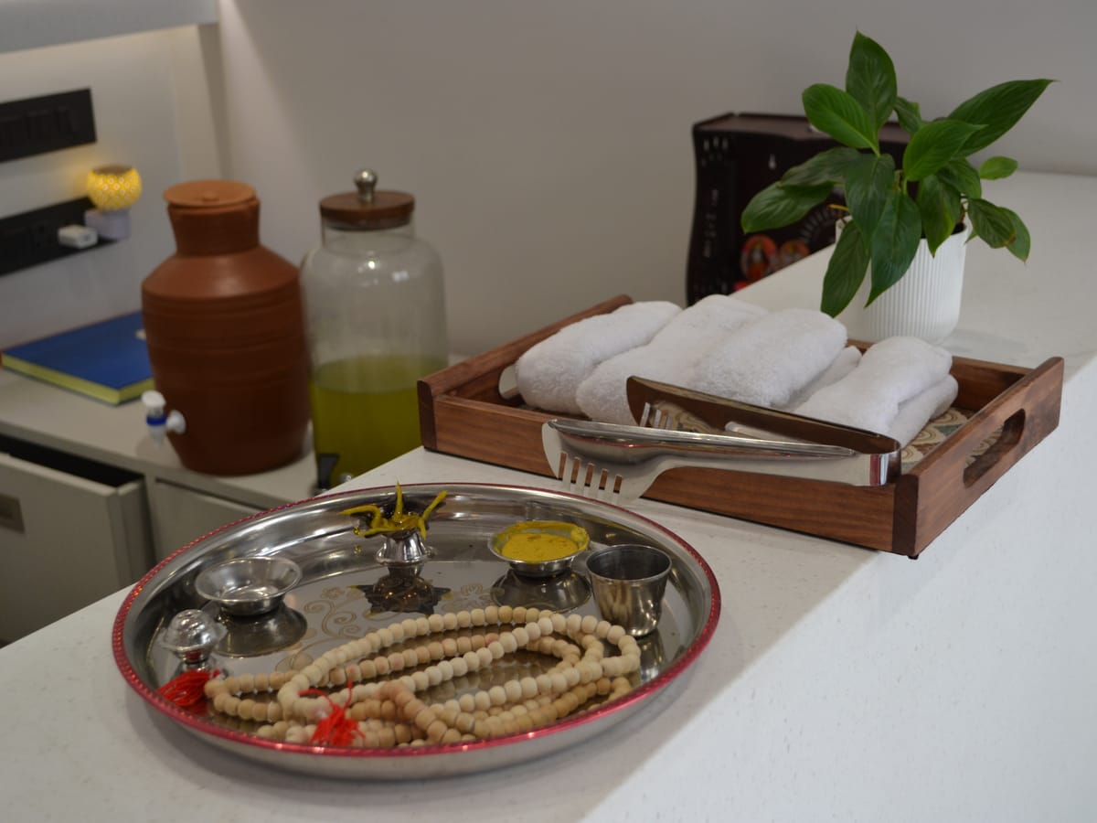The reception desk at Signum Tathastu Boutique Hotel, Haridwar