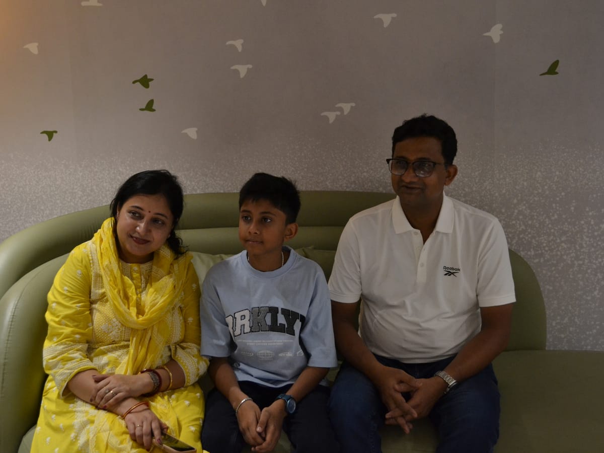 A guest seated in the lobby at Signum Tathastu Boutique Hotel, Haridwar