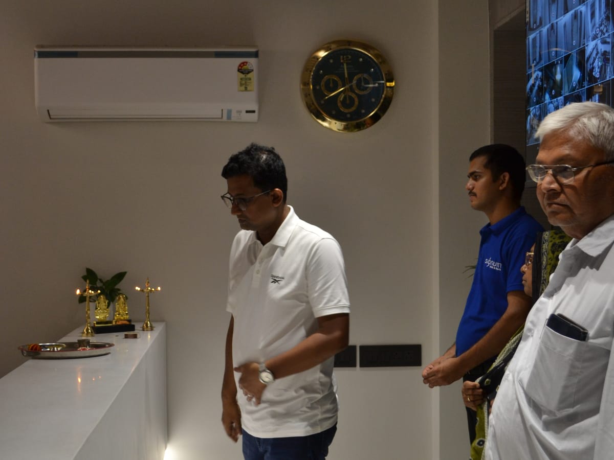 The entrance opening into the lobby at Signum Tathastu Boutique Hotel, Haridwar