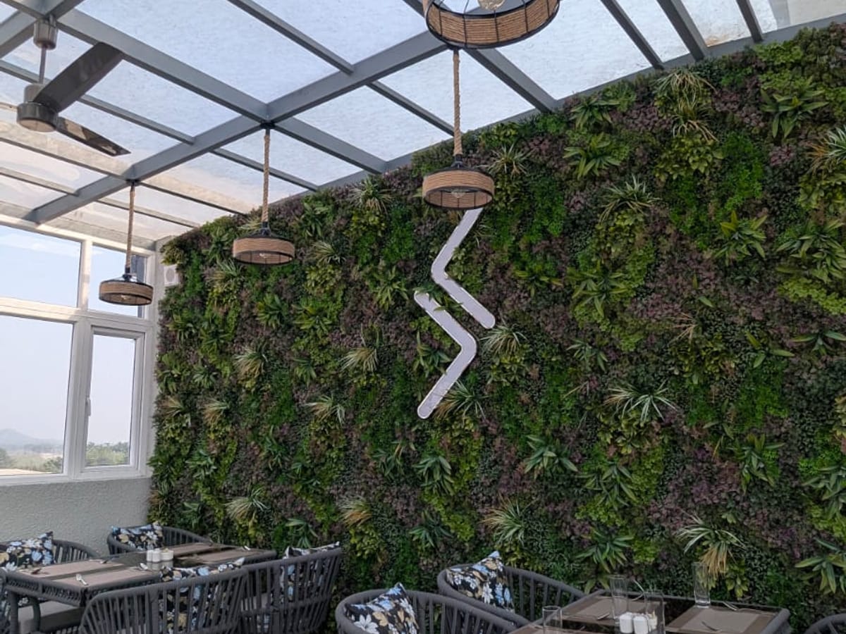 The open outlook from Signum Cafe at Signum Tathastu Boutique Hotel, Haridwar