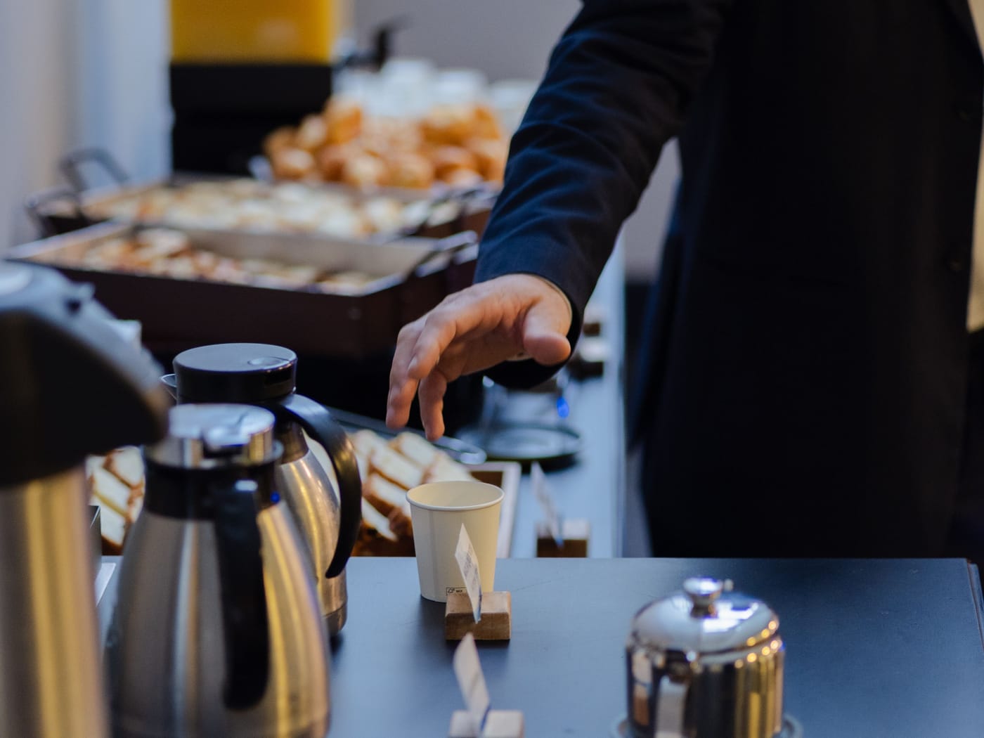 The breakfast buffet set up at Signum CityScapes SKY Boutique Hotel, Indore