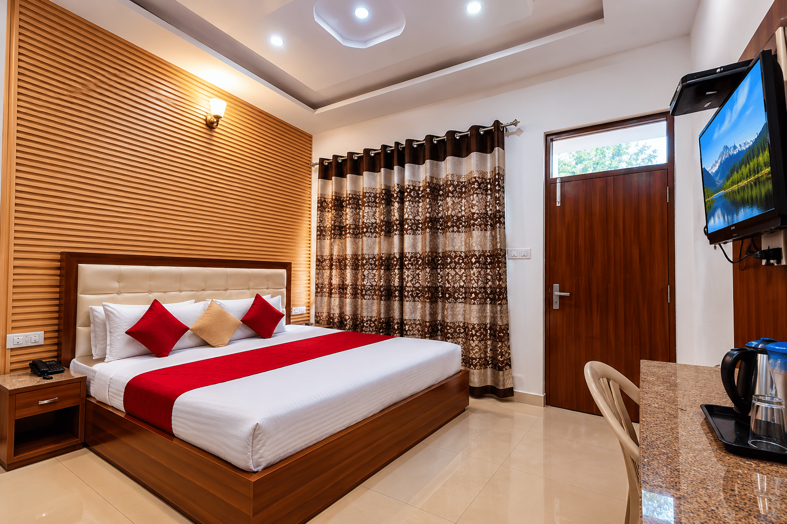 Standard Room (Non View) and its LED TV, Hotel Snow Ark Inn