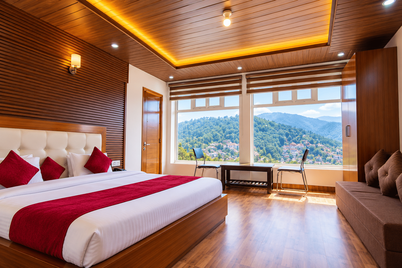 Super Deluxe Room beds, Hotel Snow Ark Inn