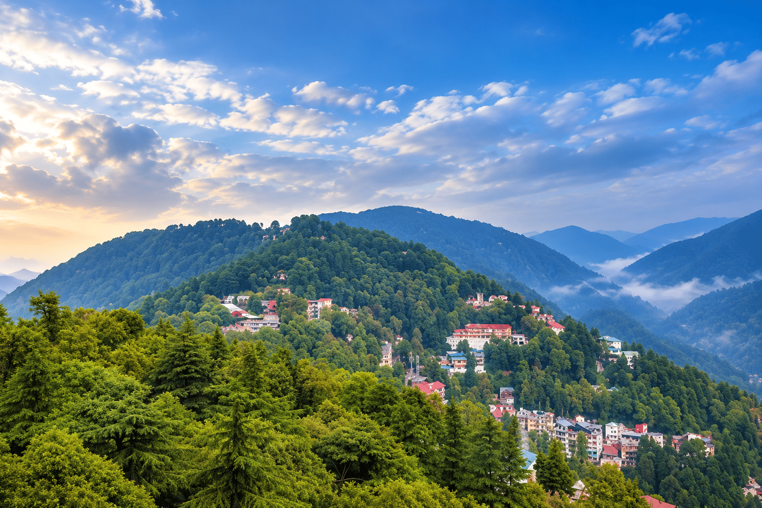 Morning mist over the hills of Dalhousie