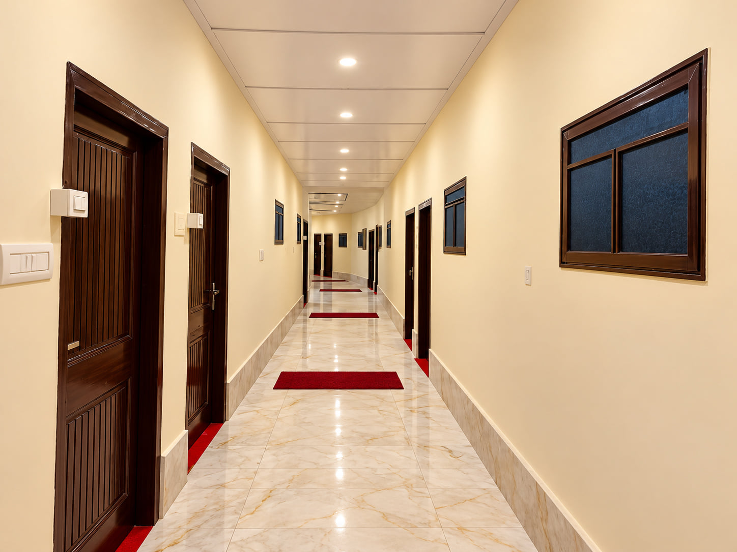 A corridor at Hotel Surya Resort