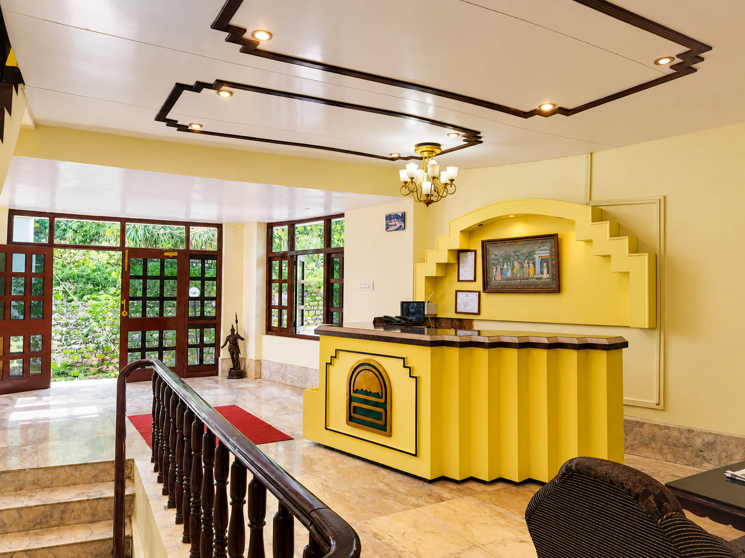 The reception hall at Hotel Surya Resort