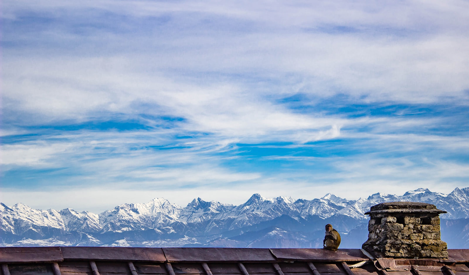 Snow peaks seen from Hotel Surya Resort