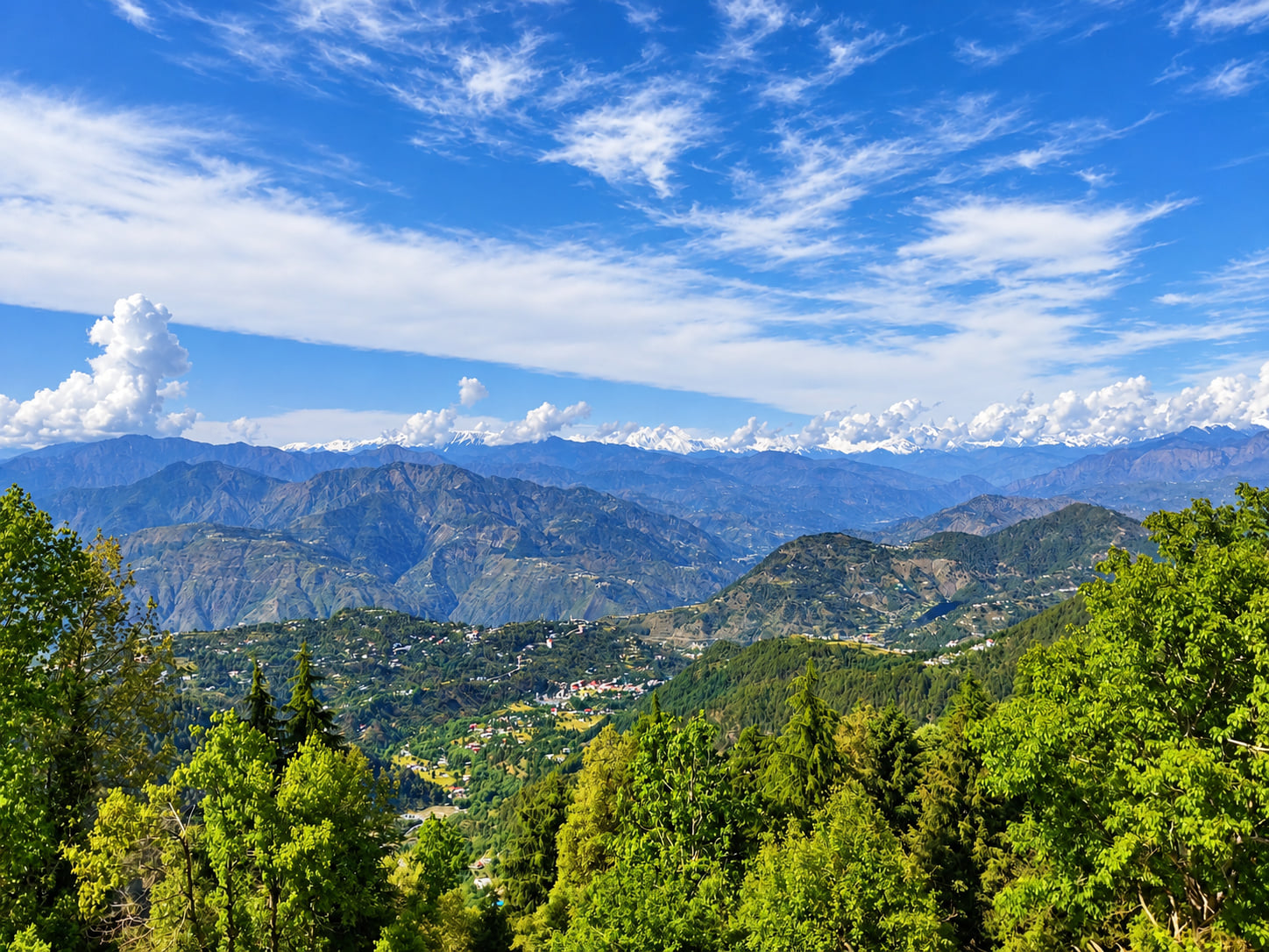 The valley from a Super Deluxe Room at Hotel Surya Resort