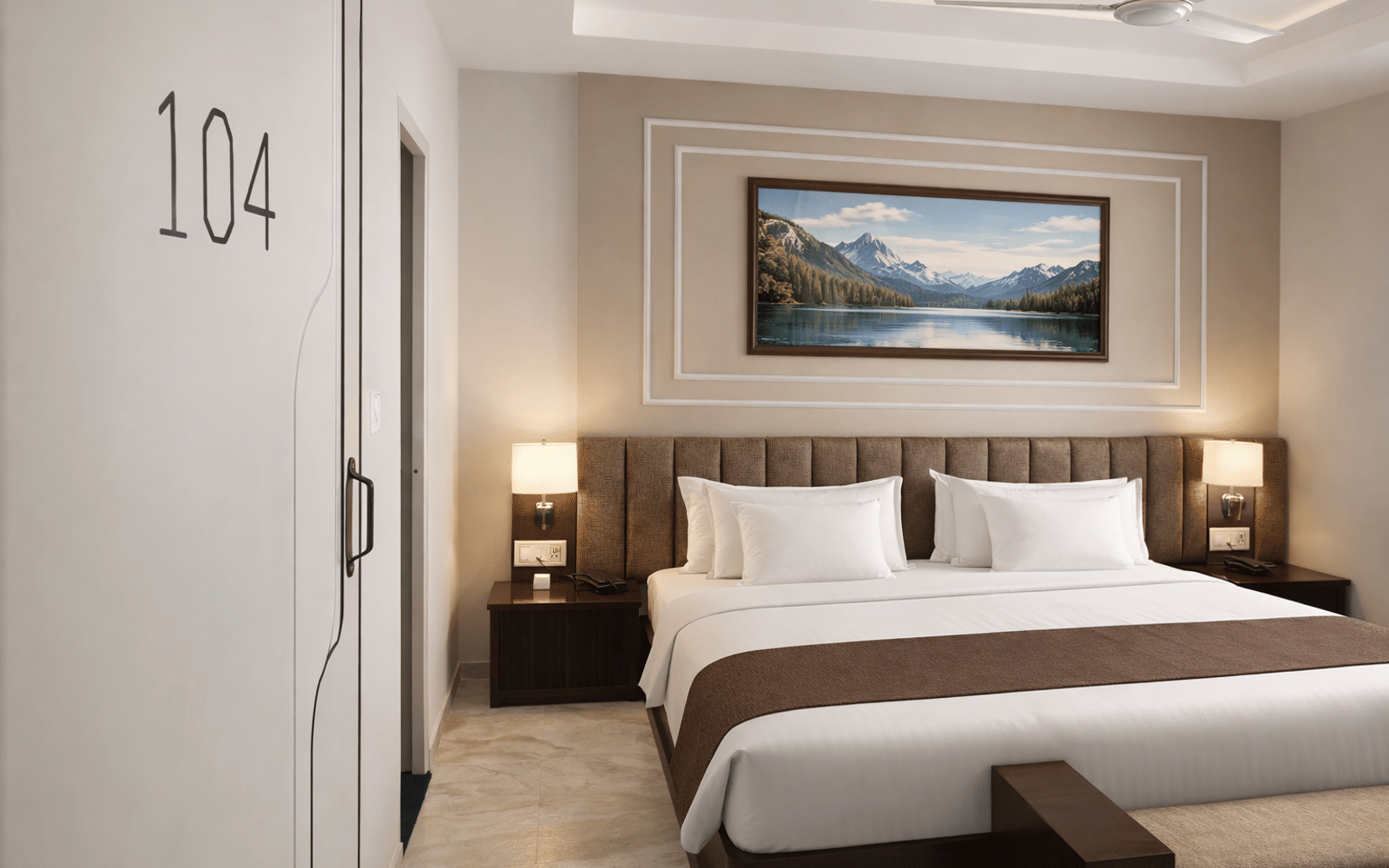 A deluxe room at Signum CityScapes SKY Boutique Hotel, Indore