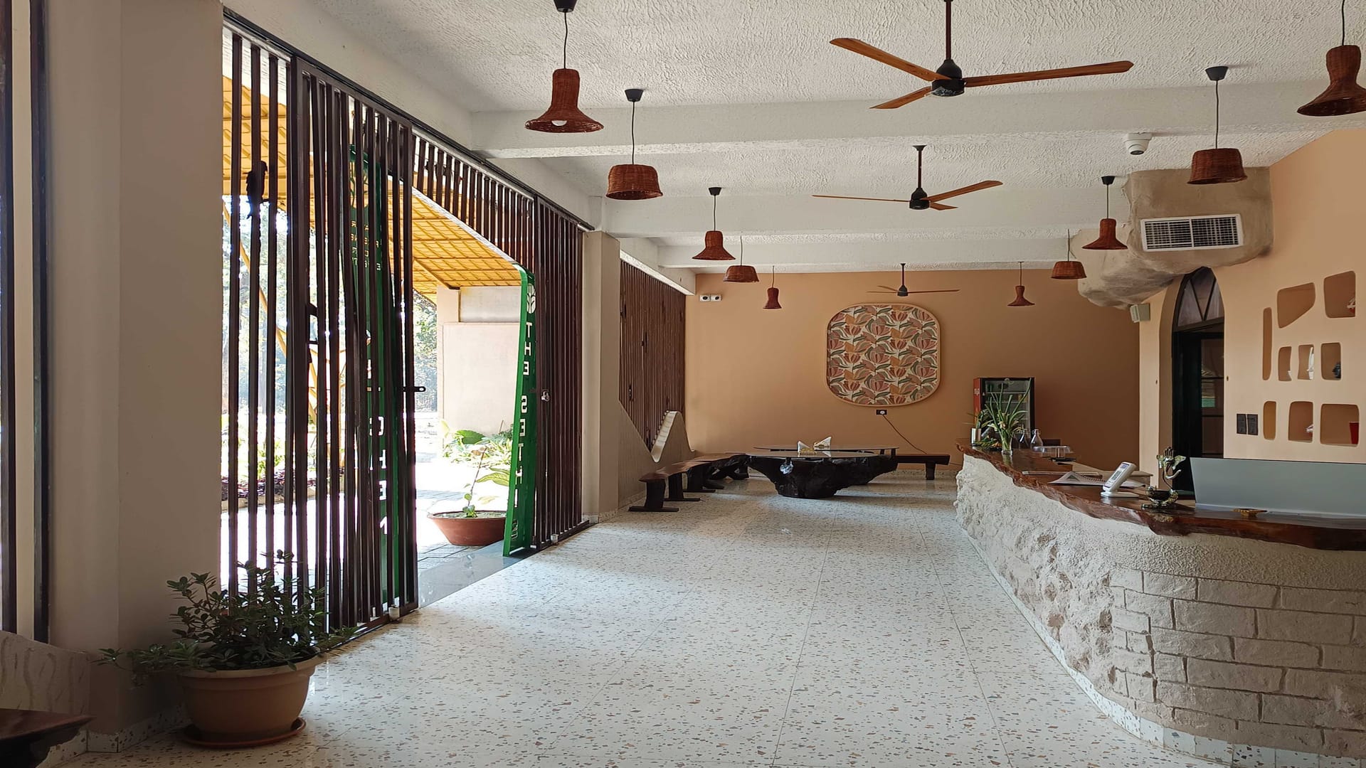 The lobby at Signum Resort, Bandhavgarh