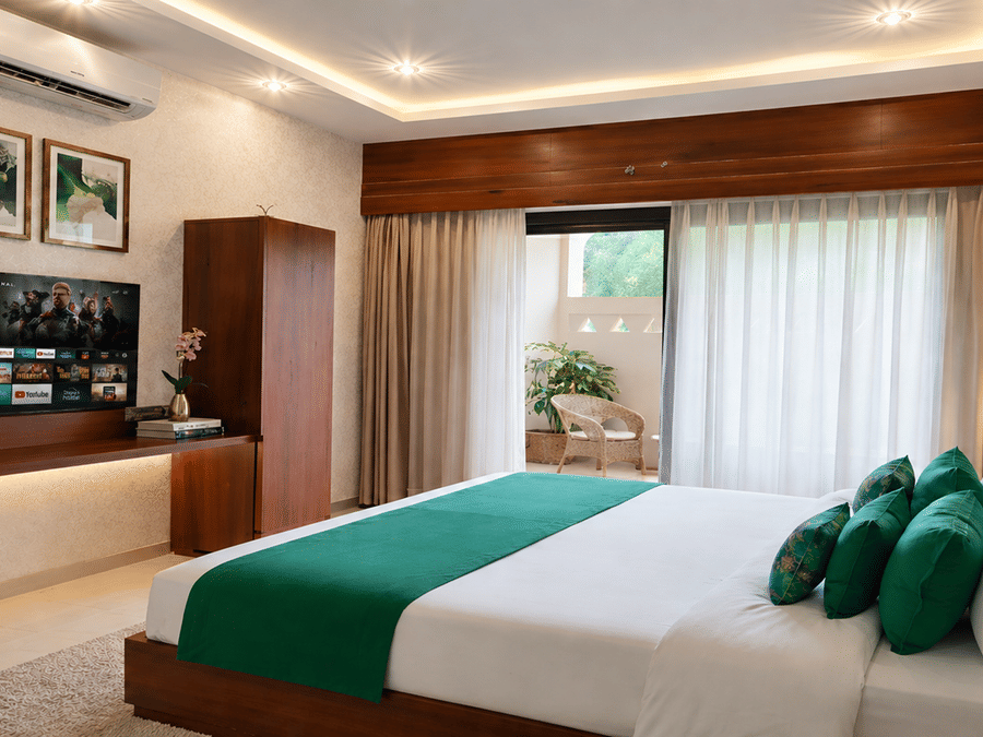 A Deluxe Room with Private Balcony at Signum Resort, Bandhavgarh