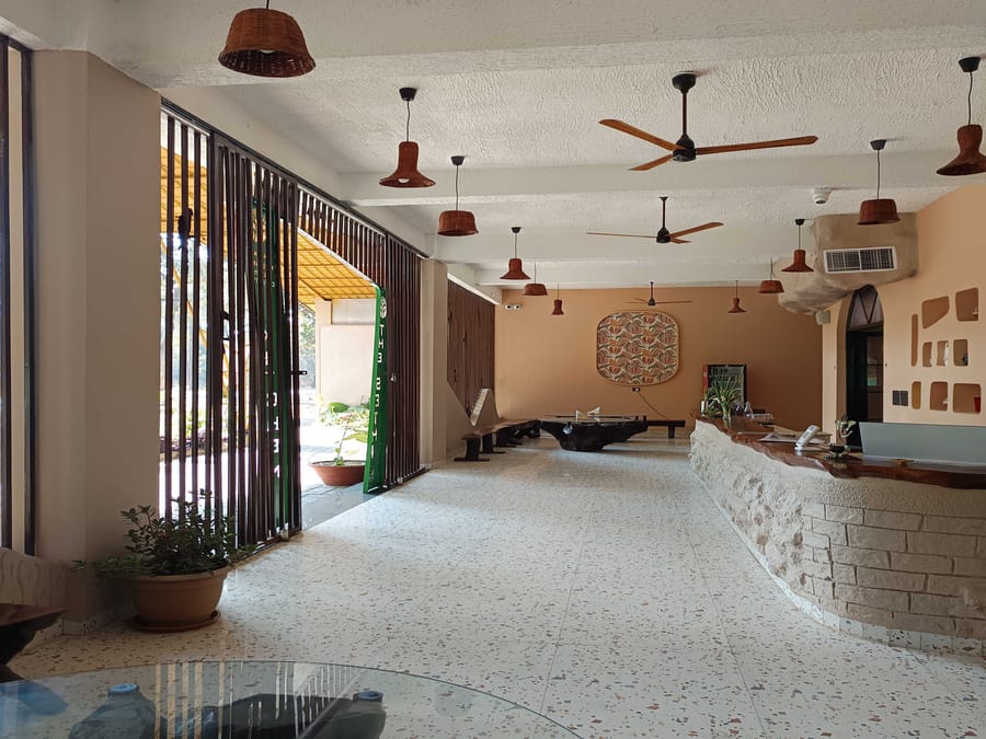 The lobby at Signum Resort, Bandhavgarh