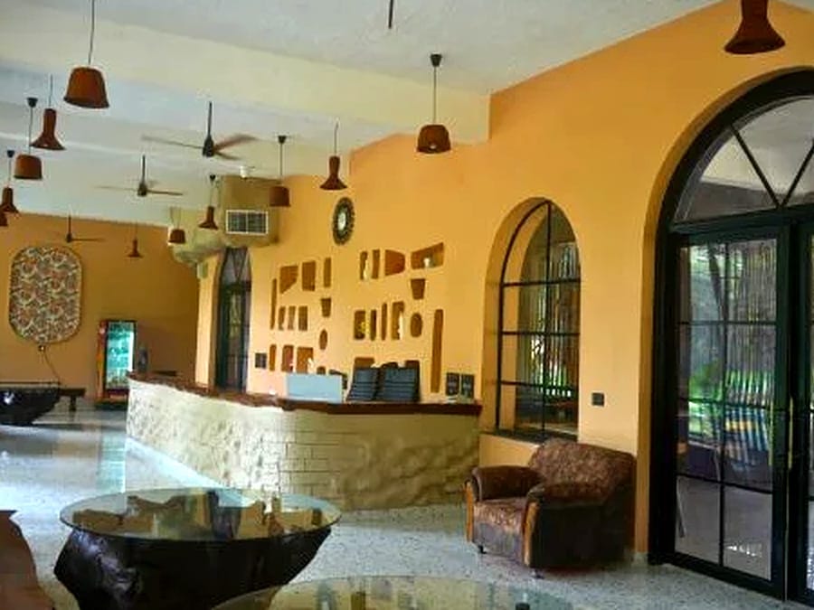 The lobby area at Signum Resort, Bandhavgarh