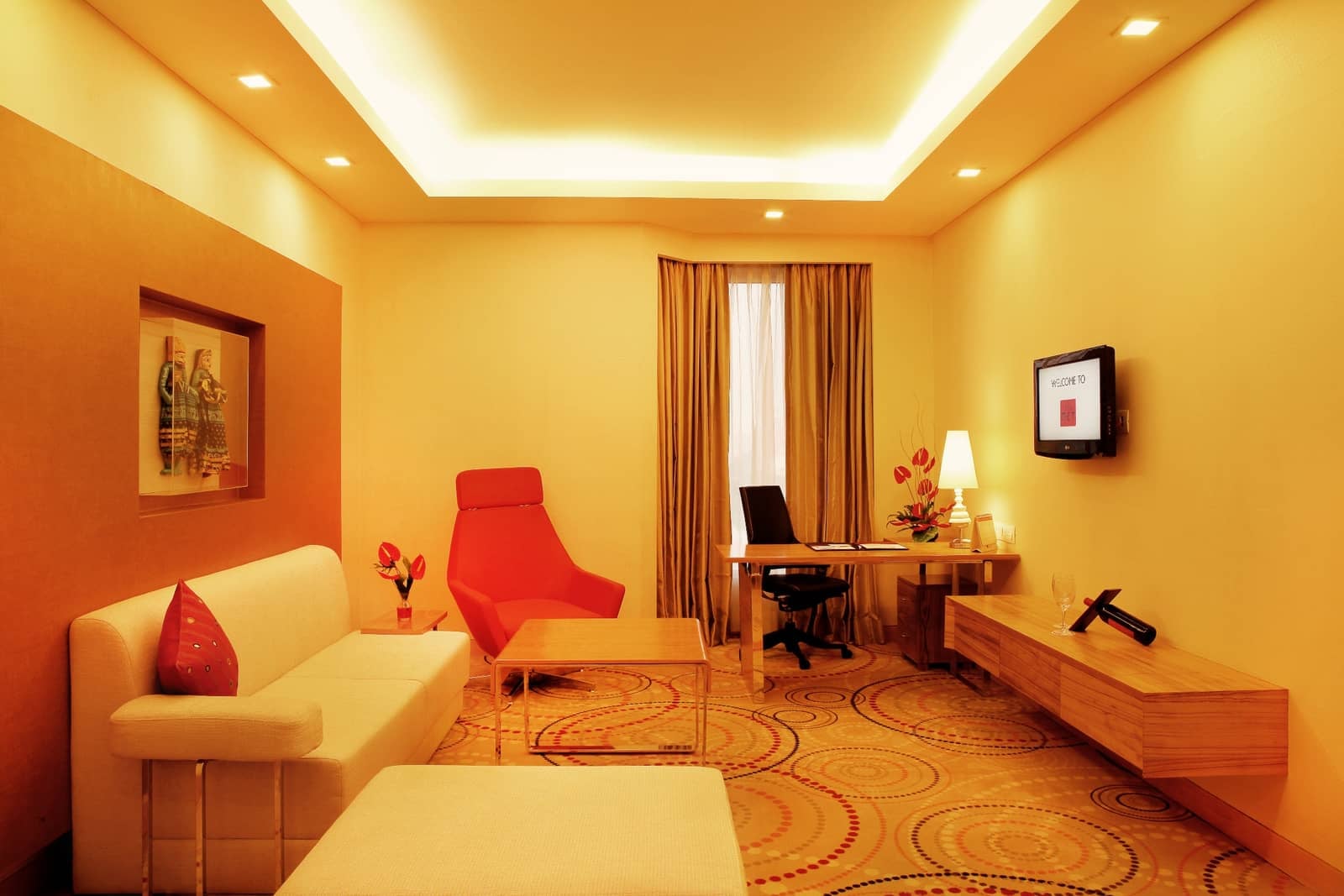Executive Suite living room at The Metropolitan Hotel & Spa