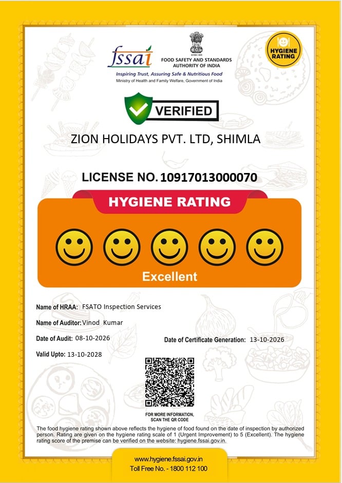 FSSAI Hygiene Rating Certificate