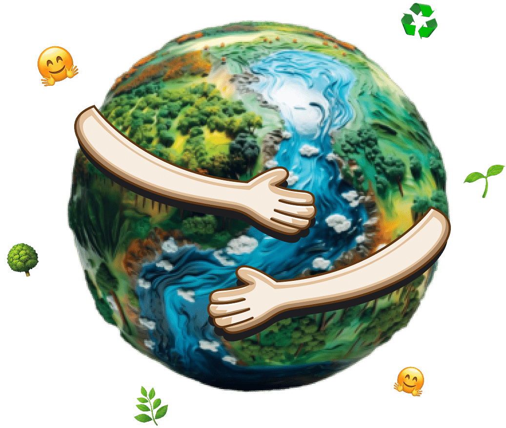 An image of Earth being hugged by two hands.