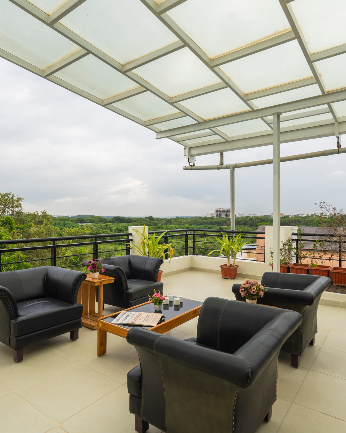 The rooftop terrace lounge seating