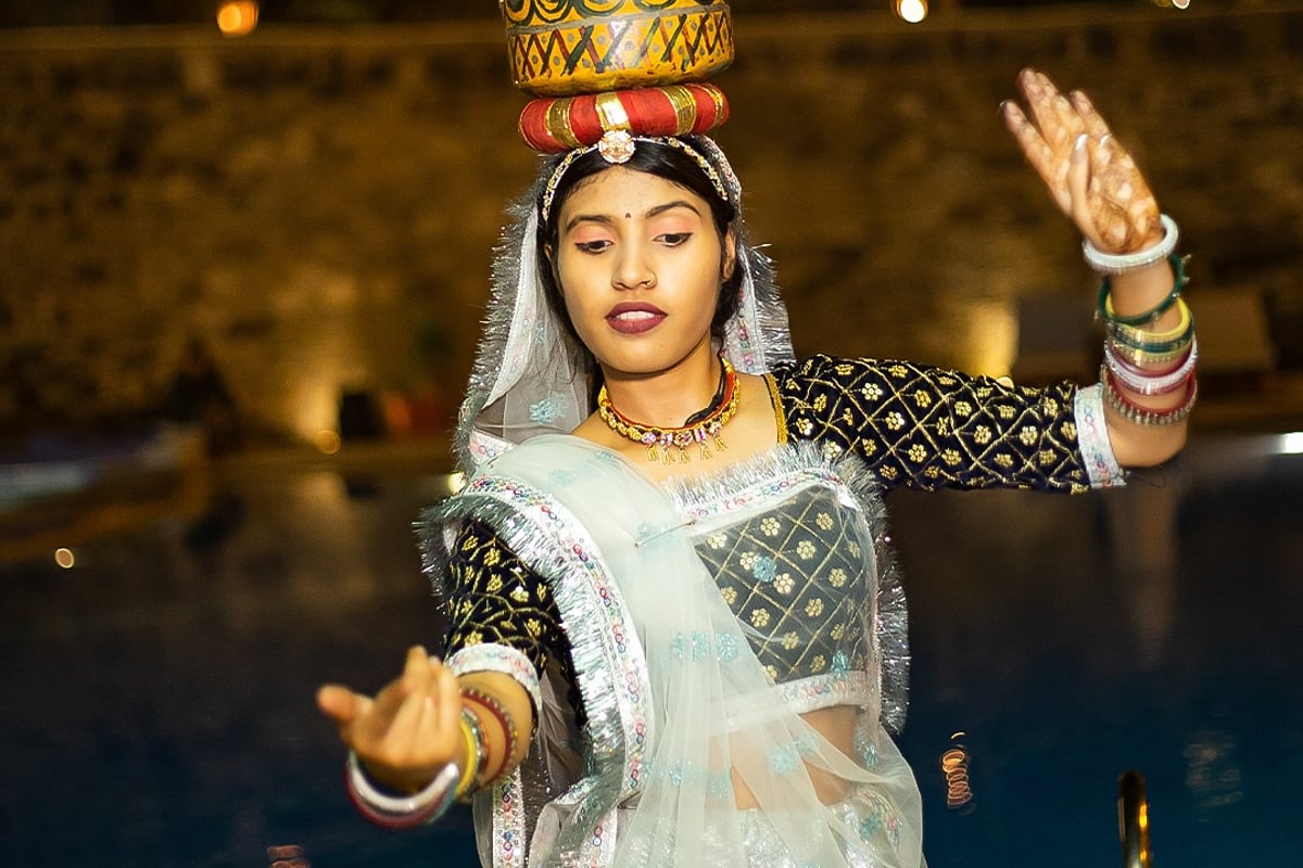 Rajasthani folk dance performance at Ramada by Wyndham Udaipur Resort and Spa