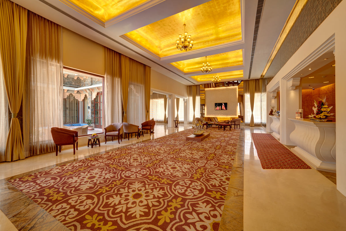 The lobby at Ramada by Wyndham Udaipur Resort and Spa