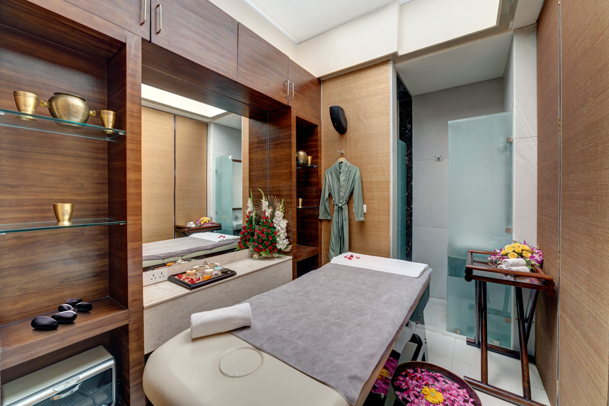 A couple’s spa setting at Ramada by Wyndham Udaipur Resort and Spa