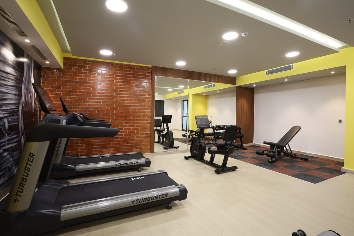 The fitness centre at Triumph Regency OMR Chennai