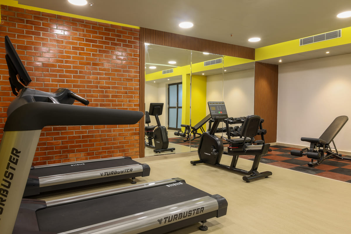 The fitness centre and gym at Triumph Regency OMR Chennai