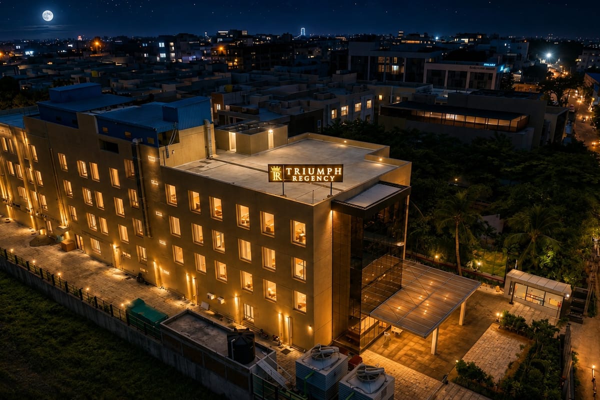 Top view of the Triumph Regency OMR Chennai building on the OMR
