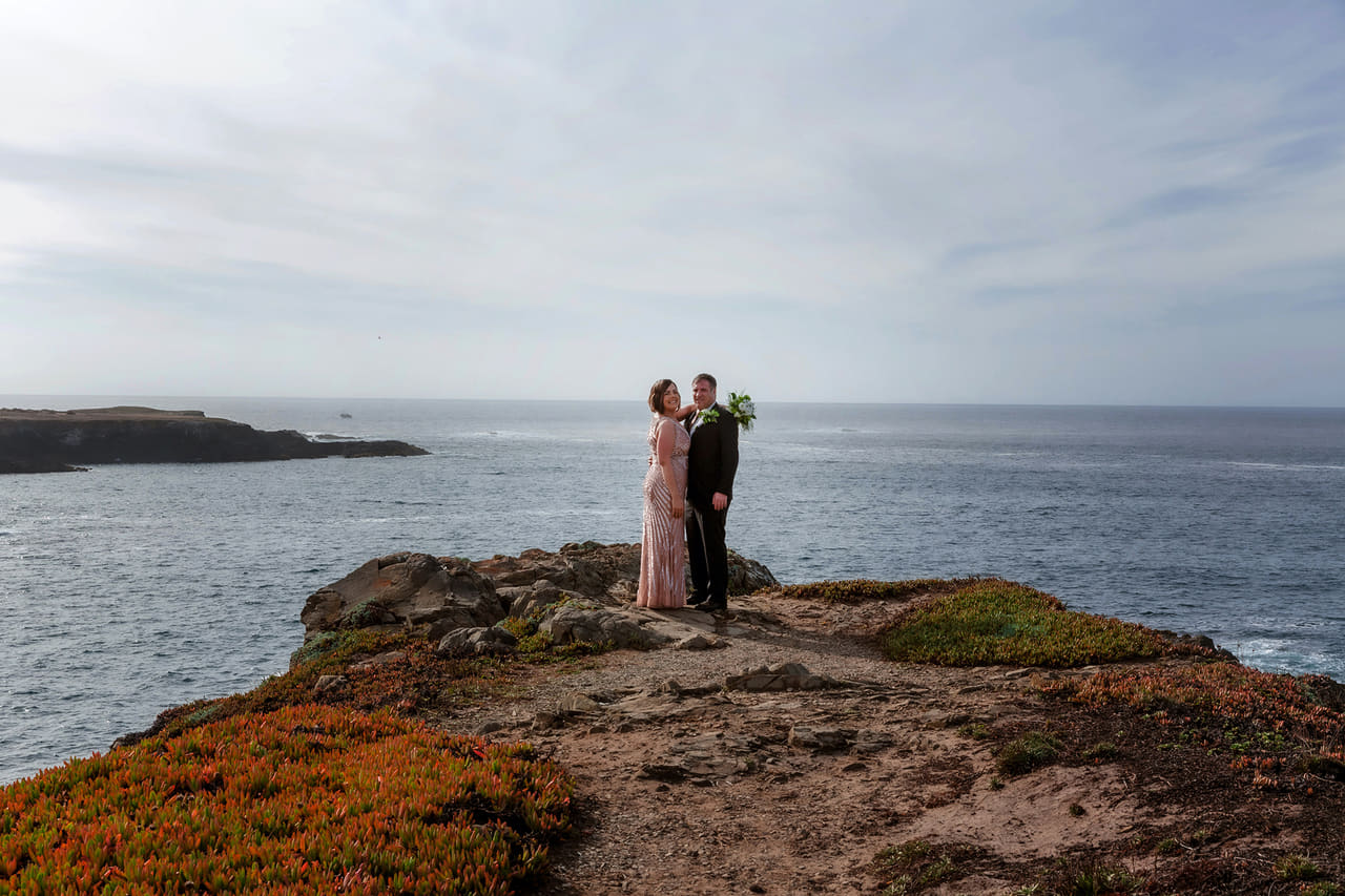 A couple married by the ocean on the Mendocino coast at Brewery Gulch Inn & Spa