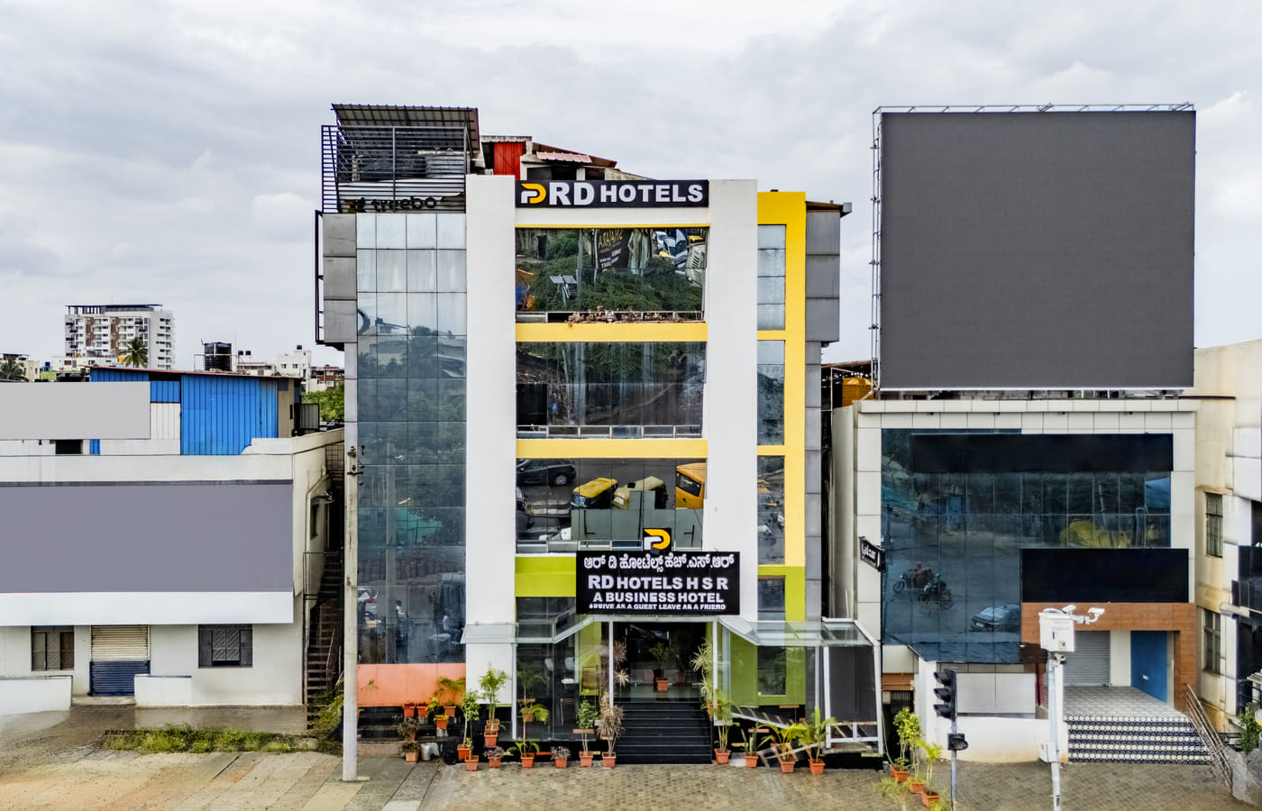Façade of RD Hotels, HSR Layout