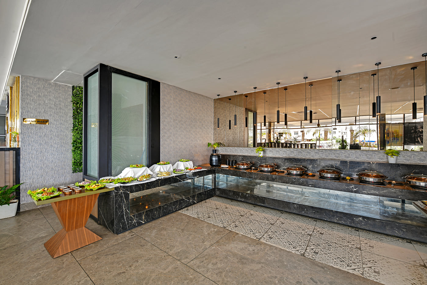 Buffet counter at Atlas World Café