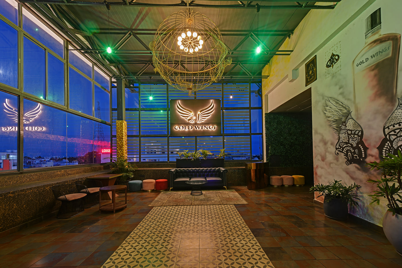 NEWTON rooftop pub seating