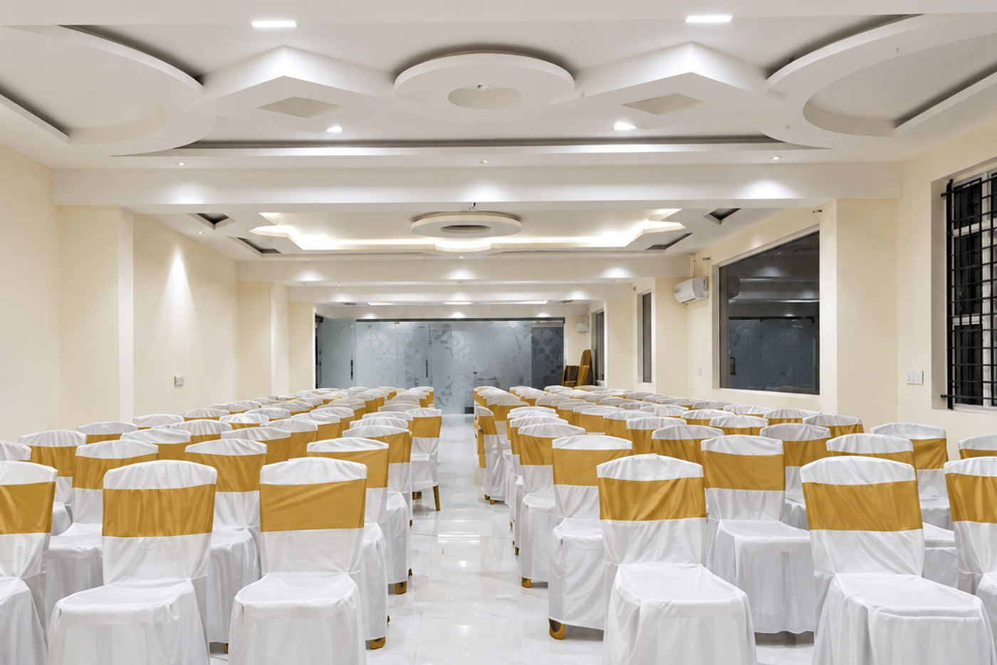 Convention hall set for an event