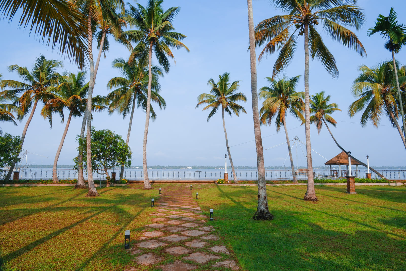 The Lakeside Lawn, an open waterfront event lawn along Vembanad Lake at Sanskreti, Kumbalanghi, Kochi