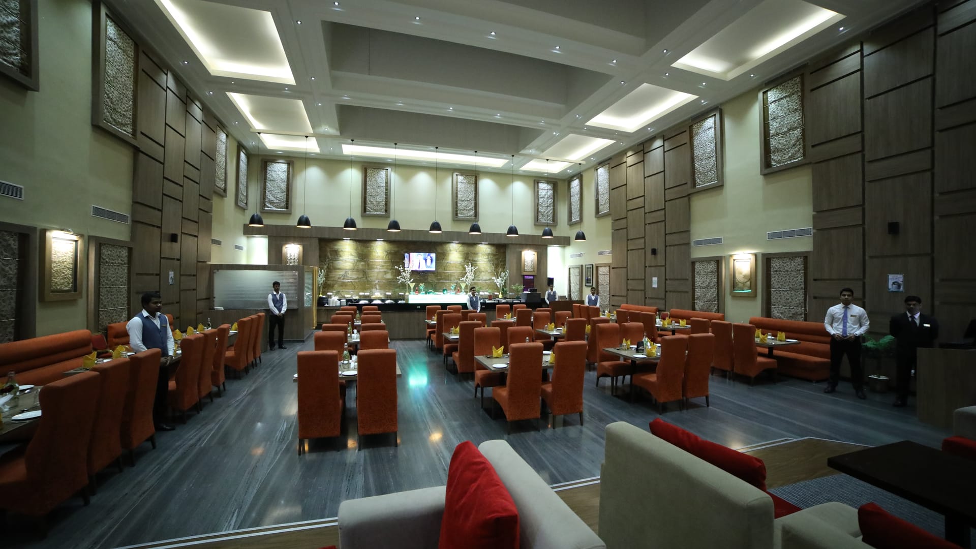 Gourmet plated dish at Maxims restaurant, RG Group of Hotels, Bengaluru