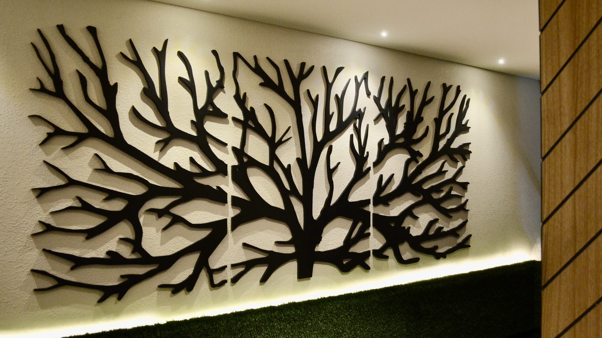Lobby tree wall art at City Lake Hotel, Bengaluru